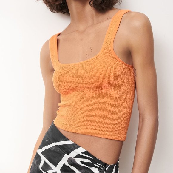 Zara Orange Crop Tank Top | M-L (NWT) - Picture 1 of 5